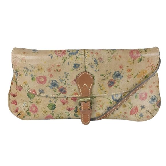 Patricia Nash Leather Prairie Rose Print Crossbody Purse - Picture 2 of 13
